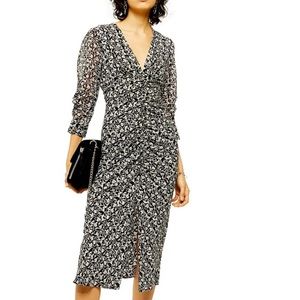 Topshop Rushed Floral Print Dress